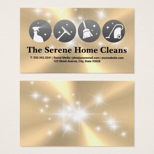 Iconen reinigen | Sparkles Visitekaartje (Voorkant /achterkant)