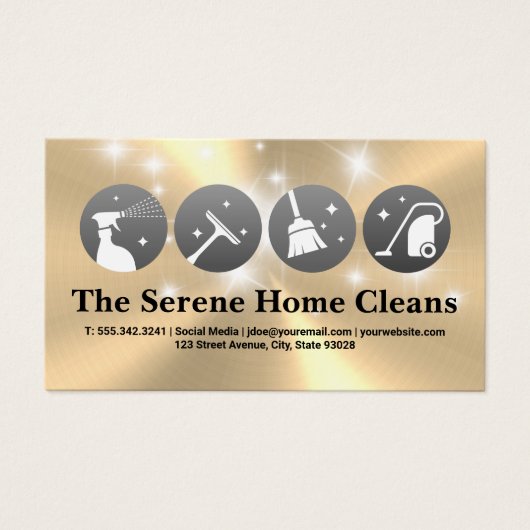 Iconen reinigen | Sparkles Visitekaartje (Voorkant)