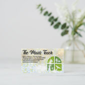 Iconen reinigen | Tegels en sparkels Visitekaartje (Staand voorkant)