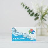 Iconen reinigen | Zeepbellen | schoonmaakster Visitekaartje (Staand voorkant)