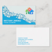 Iconen reinigen | Zeepbellen | schoonmaakster Visitekaartje (Voorkant / Achterkant)