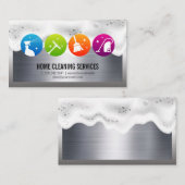 Iconen reinigen | zeepschuim | Metallic Visitekaartje (Voorkant / Achterkant)