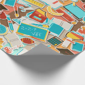 Iconen schoolapparatuur cadeaupapier (Hoek)