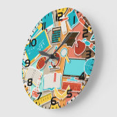 Iconen schoolapparatuur grote klok (Hoek)