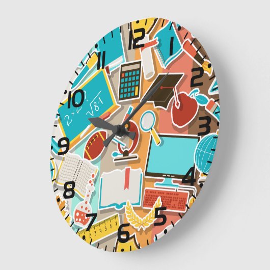 Iconen schoolapparatuur grote klok (Hoek)