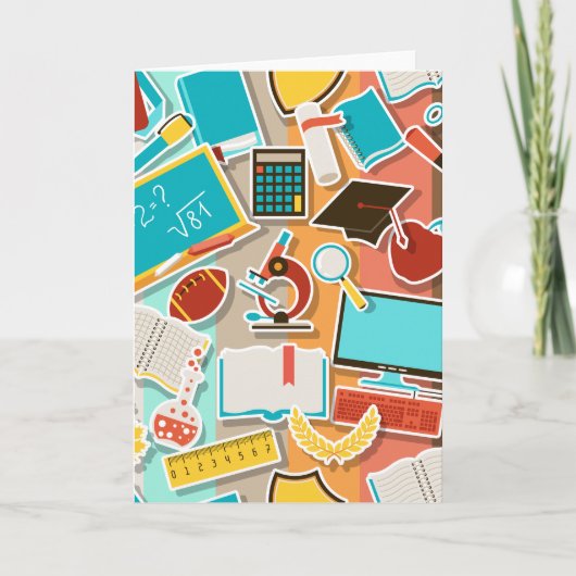 Iconen schoolapparatuur kaart (Voorkant)