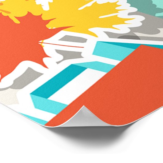 Iconen schoolapparatuur poster (Hoek)