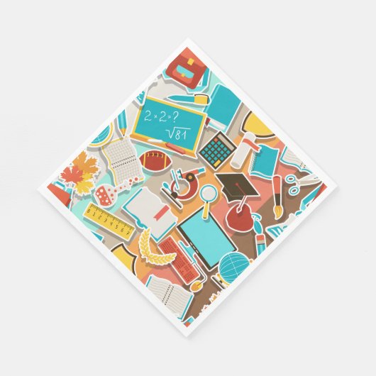 Iconen schoolapparatuur servet (Hoek)