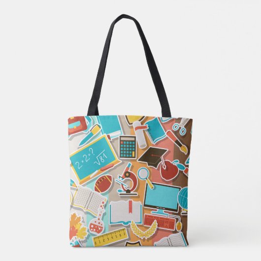 Iconen schoolapparatuur tote bag (Achterkant)