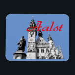 Iconen van Aalst, België Magneet<br><div class="desc">Voor degenen die in Aalst wonen,  die daar wortels hebben of die net hebben bezocht en van de plaats houden. Deze knop/badge maakt een geweldig souvenir met de ogenblikkelijk herkenbare 'Belfort',  voor elke keer.</div>