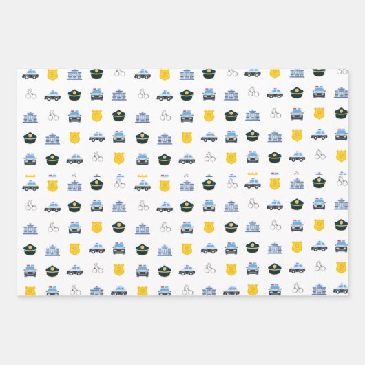 Iconen van het politiebureau inpakpapier vel (Voorkant)