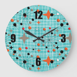 Iconic 1950's Atomic Starburst Retro Design Grote Klok