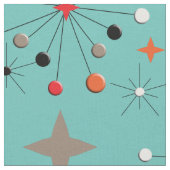 Iconic 1950's Atomic Starburst Retro Design Stof (Close Up)