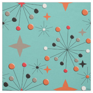 Iconic 1950's Atomic Starburst Retro Design Stof