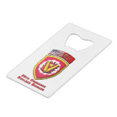 Iconic 59th Ordnance Nuclear Brigade Creditkaart Flessenopener (Voorkant Gekanteld)