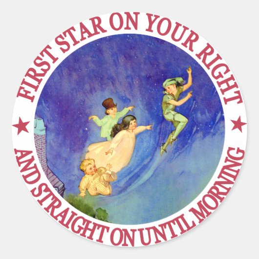ICONIC-AFBEELDING VAN PETER PAN RONDE STICKER (Voorkant)