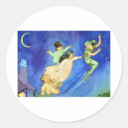 ICONIC-AFBEELDING VAN PETER PAN RONDE STICKER (Voorkant)