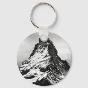 Iconic Alpine Mountain Matterhorn Black and White Sleutelhanger