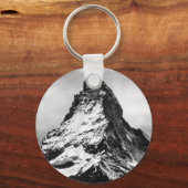 Iconic Alpine Mountain Matterhorn Black and White Sleutelhanger (Voorkant)