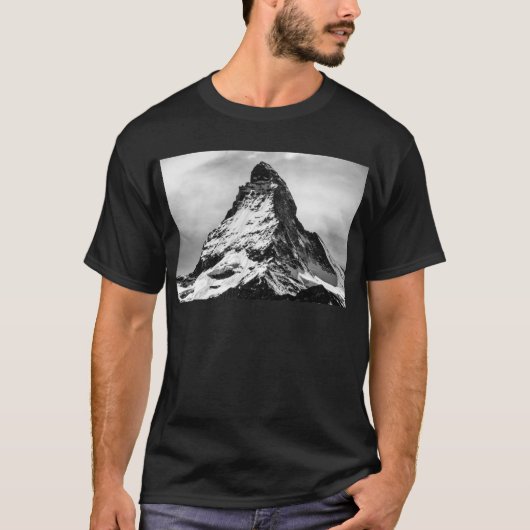 Iconic Alpine Mountain Matterhorn Black and White T-shirt (Voorkant)