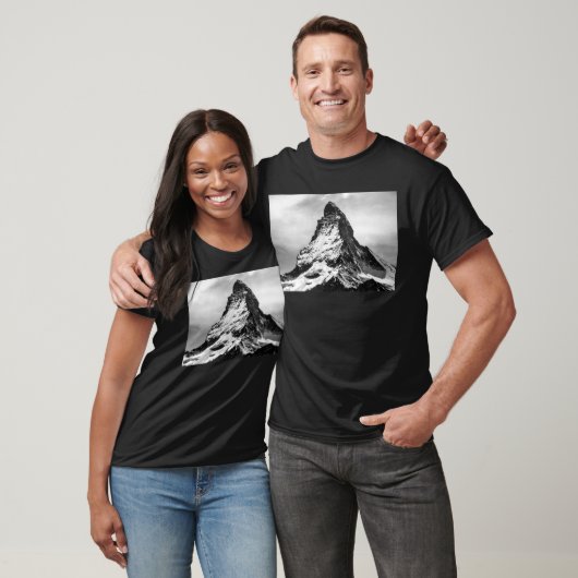 Iconic Alpine Mountain Matterhorn Black and White T-shirt (Unisex)