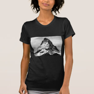 Iconic Alpine Mountain Matterhorn Black and White T-shirt