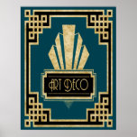 Iconic Art Deco - Blauwgroen zwart en goud Poster<br><div class="desc">Als u verkiest om te downloaden, maakt Uw lokale Winkel van de Analyse bordbord posters van uw download in verschillende grootte en in diverse texturen aan een zeer goede prijs. Soms met een korting. Een tip van mijn Amerikaanse vriend. Zie "Digitale afdrukken" online voor het Verenigd Koninkrijk. Ik creëerde juist...</div>