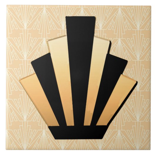 Iconic Art Deco Mirror Shape-keramiek Tegeltje (Voorkant)