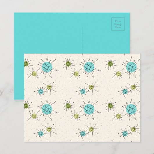 Iconic Atomic Starbursts Briefkaart (Voorkant / Achterkant)