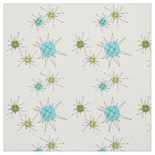 Iconic Atomic Starbursts Combed Cotton Fabric Stof