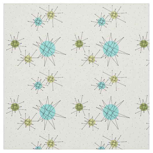 Iconic Atomic Starbursts Combed Cotton Fabric Stof (Swatch)