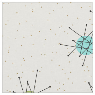 Iconic Atomic Starbursts Combed Cotton Fabric Stof