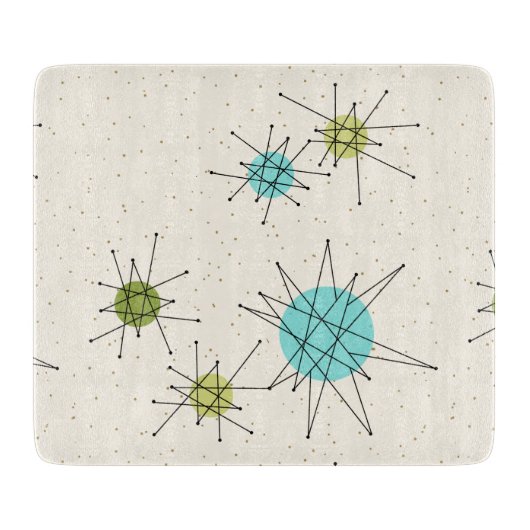Iconic Atomic Starbursts Cutting Board Snijplank (Voorkant)