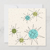 Iconic Atomic Starbursts Invitation Kaart (Voorkant)