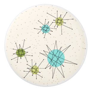 Iconic Atomic Starbursts keramische schedel Knop