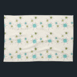 Iconic Atomic Starbursts Kitchen Towels Theedoek<br><div class="desc">Deze Iconische atoomStarstocht barst het patroon van keukenhanddoeken uit met iconische atomaire sterrenbursts. Dat klopt! De oude school, crèmekleurige achtergrond met gouden spugen is de perfecte achtergrond voor de levendige turquoise, het kalkselderij en kitschy peren groene cirkels. De vlekken van kleur worden sporadisch geplaatst in diverse grootte met het bekleden...</div>