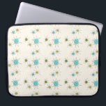 Iconic Atomic Starbursts laptophoes Laptop Sleeve<br><div class="desc">Dit Iconische atoomstartpatroon barst het patroon van de laptophoes uit met iconische atomaire sterrenbursts. Dat klopt! De oude school, crèmekleurige achtergrond met gouden spugen is de perfecte achtergrond voor de levendige turquoise, het kalkselderij en kitschy peren groene cirkels. De vlekken van kleur worden sporadisch geplaatst in diverse grootte met het...</div>