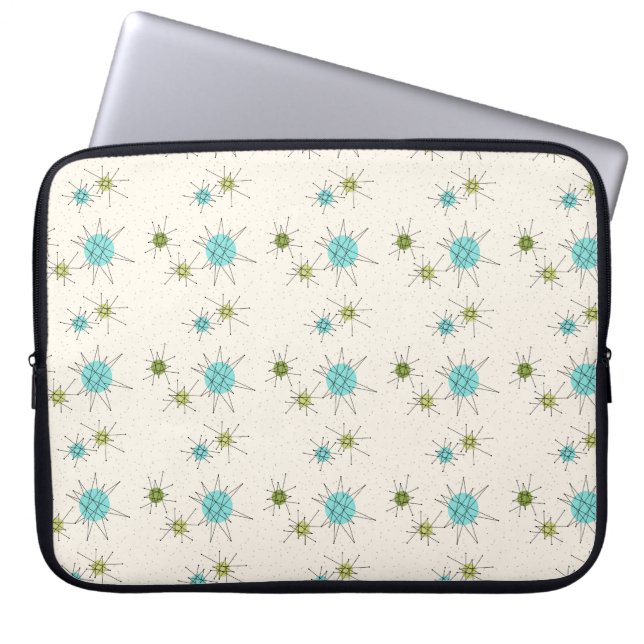 Iconic Atomic Starbursts laptophoes Laptop Sleeve (Voorkant)