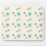 Iconic Atomic Starbursts Mousepad Muismat<br><div class="desc">Deze Iconische atoomStarburst het Mousepad-patroon kenmerkt iconische atomaire sterrenbursts. Dat klopt! De oude school, crèmekleurige achtergrond met gouden spugen is de perfecte achtergrond voor de levendige turquoise, het kalkselderij en kitschy peren groene cirkels. De vlekken van kleur worden sporadisch geplaatst in diverse grootte met het bekleden van zwarte V gestormde...</div>