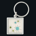 Iconic Atomic Starbursts Premium Sleutelhanger<br><div class="desc">Dit Iconische atoomstootpatroon barst het Premium Sleutelhanger patroon met iconische atomaire sterrenbursts. Dat klopt! De oude school, crèmekleurige achtergrond met gouden spugen is de perfecte achtergrond voor de levendige turquoise, het kalkselderij en kitschy peren groene cirkels. De vlekken van kleur worden sporadisch geplaatst in diverse grootte met het bekleden van...</div>