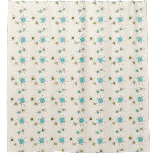 Iconic Atomic Starbursts Shower Curtain Douchegordijn (Voorkant)