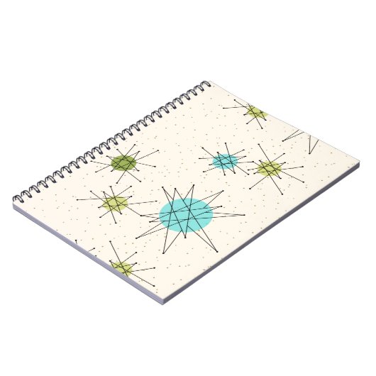 Iconic Atomic Starbursts Spiral notebook Notitieboek (Linkerzijde)