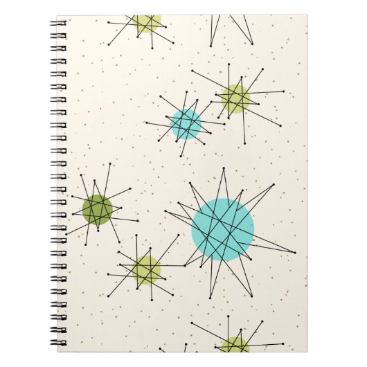 Iconic Atomic Starbursts Spiral notebook Notitieboek (Voorkant)
