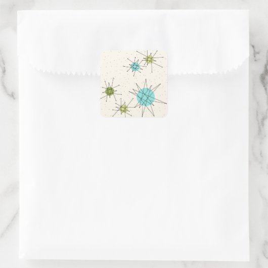 Iconic Atomic Starbursts Square Stickers (Tas)