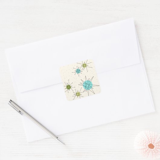 Iconic Atomic Starbursts Square Stickers (Envelop)