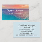 Iconic Beach Scene Travel Agent Consultant Visitekaartje (Voorkant / Achterkant)