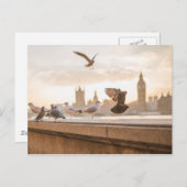 Iconic Big Ben en Westminster met duiven Briefkaart (Voorkant / Achterkant)