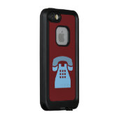 Iconic Blue Retro-telefoon op elke kleur LifeProof iPhone Hoesje (Achterkant / rechts)