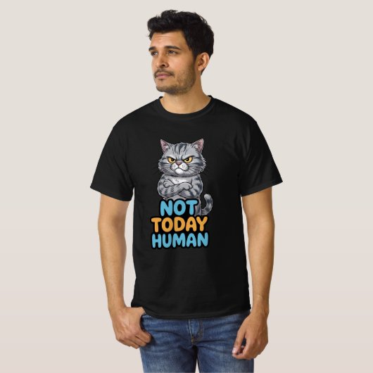 Iconic Catitude Humor Tee T-shirt (Voorkant volledig)