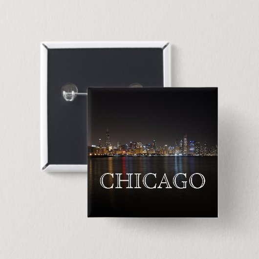 Iconic Chicago Skyline over Lake Michigan Vierkante Button 5,1 Cm (Voorkant /achterkant)